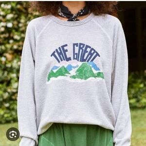 The Great. The College Sweatshirt In Mountian Light Grey Size 1 (Small)